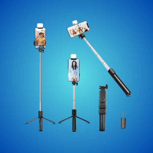 R1S Bluetooth Selfie Stick Tripod with Wireless Remote – Universal Phone Compatibility