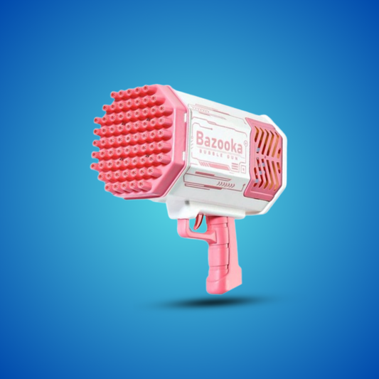 32-Hole Rocket Bubble Gun for Kids – Bubble Machine with Lights